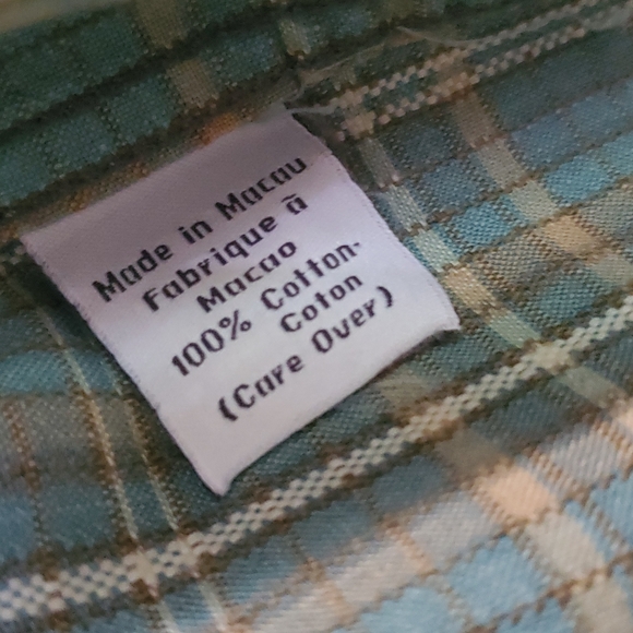 Calvin Klein Plaid Long Sleeve Casual Green Shirt/ Size: S - Picture 9 of 9